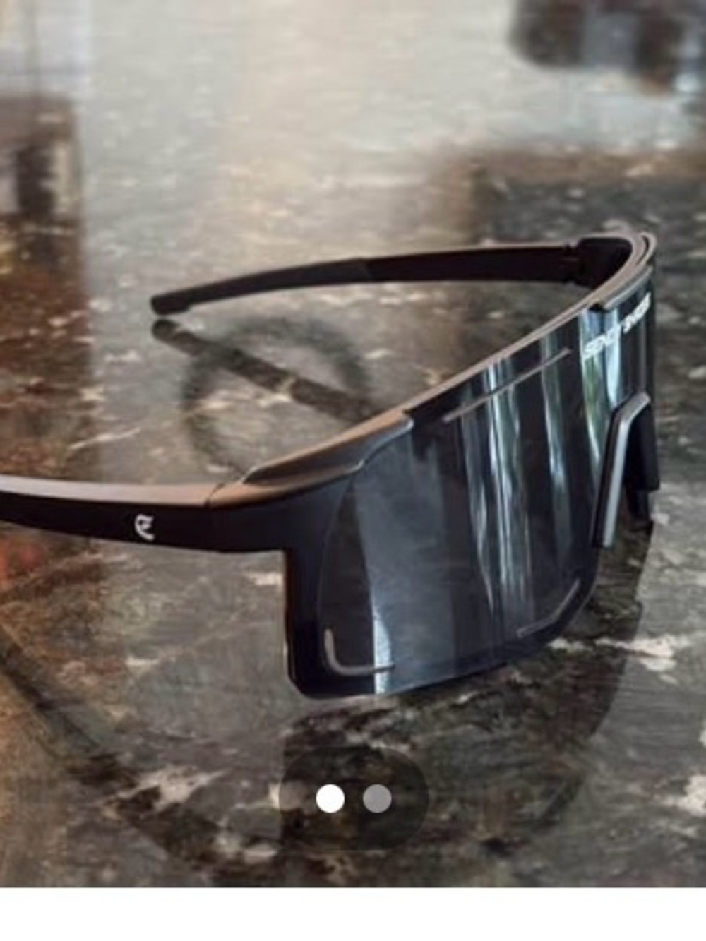 Sendy shades : Black Shield-Style Sunglasses. New in box. Sporty sunglasses